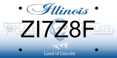 ZI7Z8F Illinois License Plate