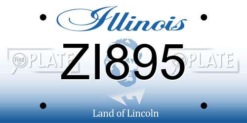 ZI895 Illinois License Plate