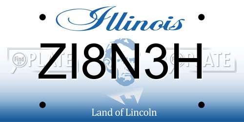 ZI8N3H Illinois License Plate
