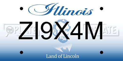 ZI9X4M Illinois License Plate