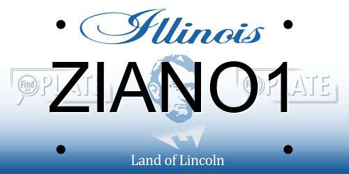 ZIANO1 Illinois License Plate