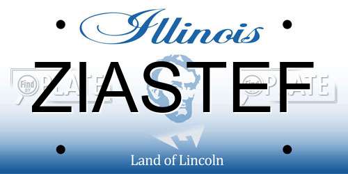 ZIASTEF Illinois License Plate