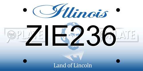 ZIE236 Illinois License Plate