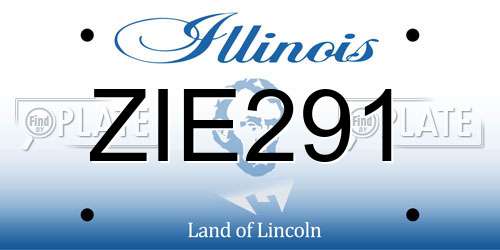 ZIE291 Illinois License Plate