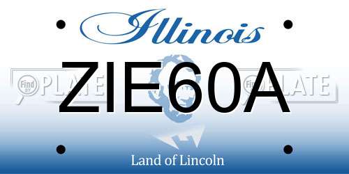 ZIE60A Illinois License Plate