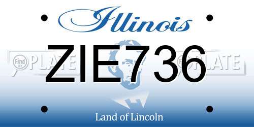 ZIE736 Illinois License Plate