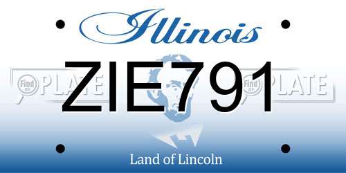 ZIE791 Illinois License Plate