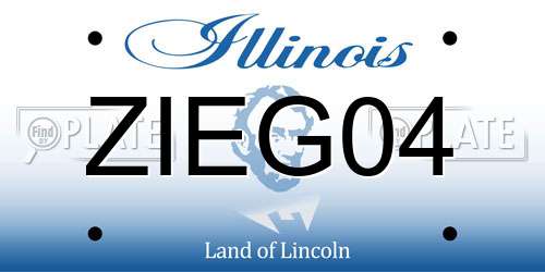 ZIEG04 Illinois License Plate