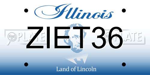 ZIET36 Illinois License Plate