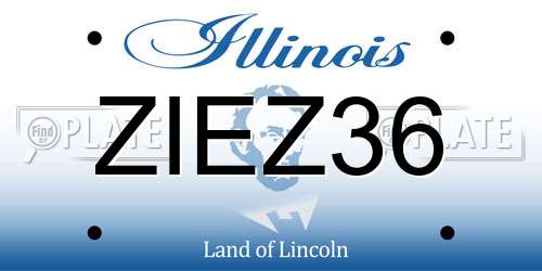 ZIEZ36 Illinois License Plate
