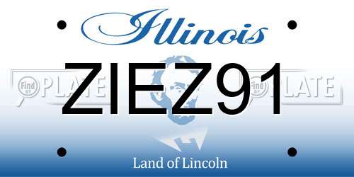 ZIEZ91 Illinois License Plate