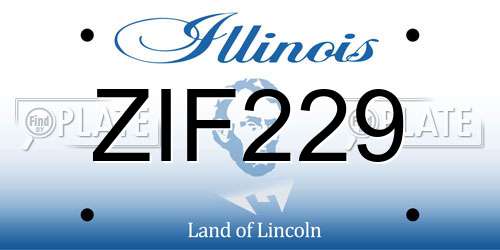 ZIF229 Illinois License Plate