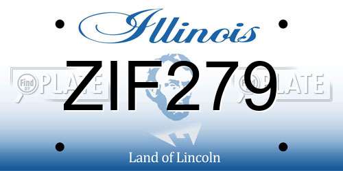 ZIF279 Illinois License Plate