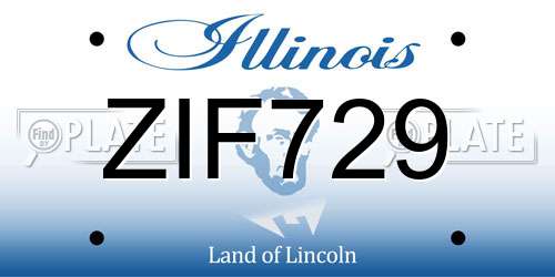 ZIF729 Illinois License Plate