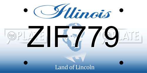 ZIF779 Illinois License Plate
