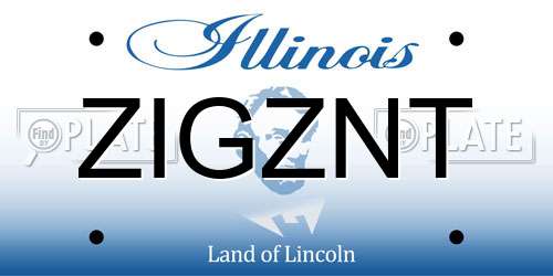 ZIGZNT Illinois License Plate