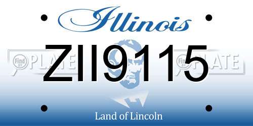 ZII9115 Illinois License Plate