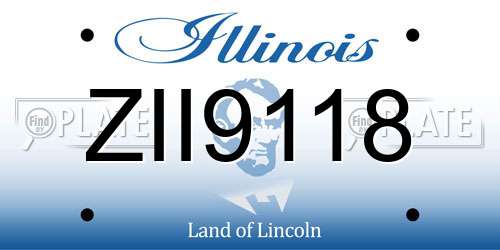 ZII9118 Illinois License Plate