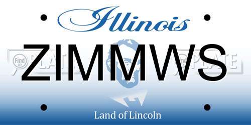 ZIMMWS Illinois License Plate