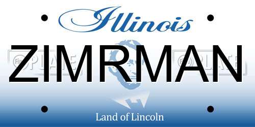 ZIMRMAN Illinois License Plate