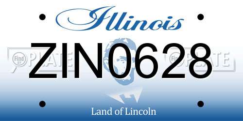 ZIN0628 Illinois License Plate
