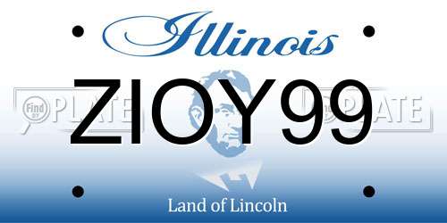 ZIOY99 Illinois License Plate