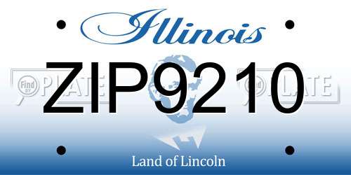 ZIP9210 Illinois License Plate