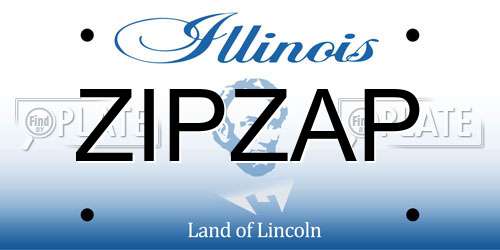 ZIPZAP Illinois License Plate