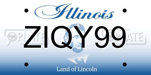ZIQY99 Illinois License Plate