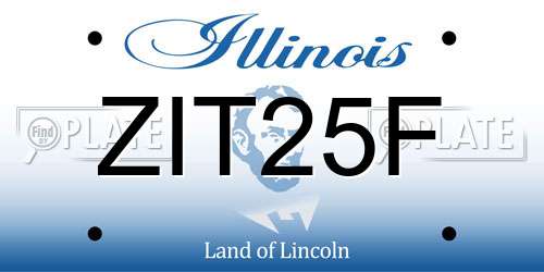 ZIT25F Illinois License Plate