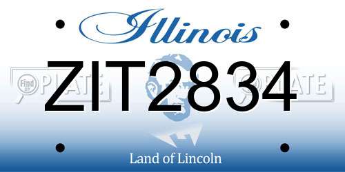 ZIT2834 Illinois License Plate