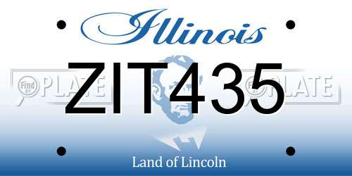 ZIT435 Illinois License Plate