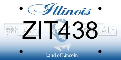 ZIT438 Illinois License Plate