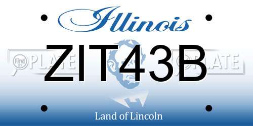 ZIT43B Illinois License Plate