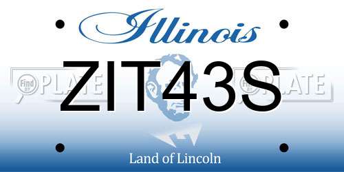 ZIT43S Illinois License Plate