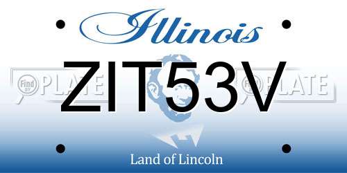 ZIT53V Illinois License Plate