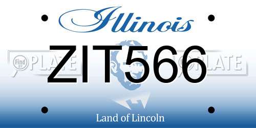 ZIT566 Illinois License Plate