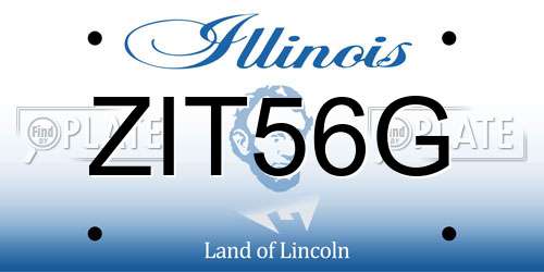 ZIT56G Illinois License Plate