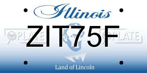 ZIT75F Illinois License Plate