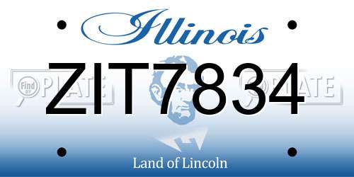 ZIT7834 Illinois License Plate