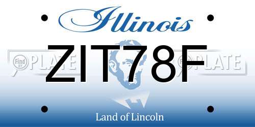 ZIT78F Illinois License Plate