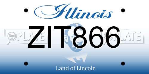 ZIT866 Illinois License Plate