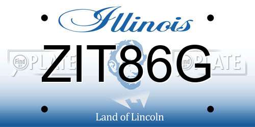 ZIT86G Illinois License Plate