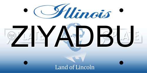 ZIYADBU Illinois License Plate