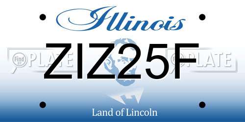 ZIZ25F Illinois License Plate