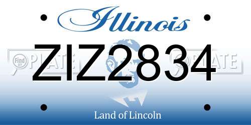 ZIZ2834 Illinois License Plate