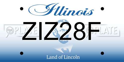 ZIZ28F Illinois License Plate