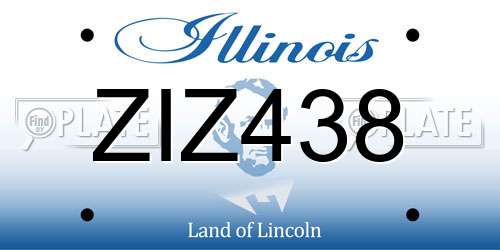 ZIZ438 Illinois License Plate