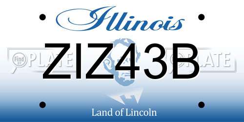 ZIZ43B Illinois License Plate