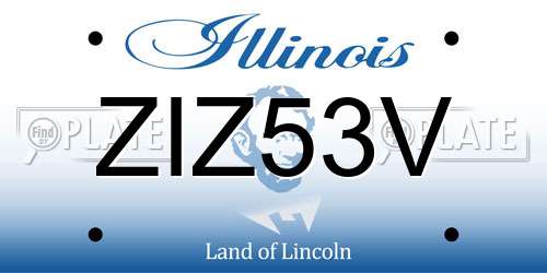 ZIZ53V Illinois License Plate